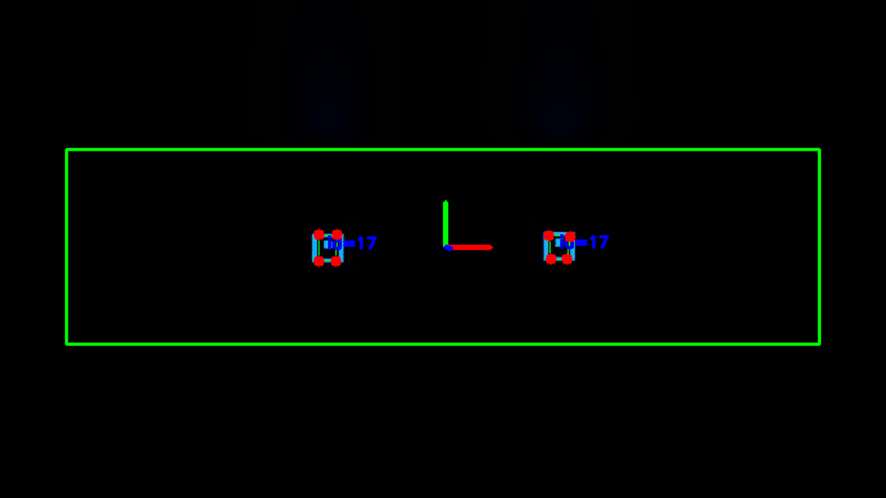 Dual-marker detection on Isaac Sim camera footage