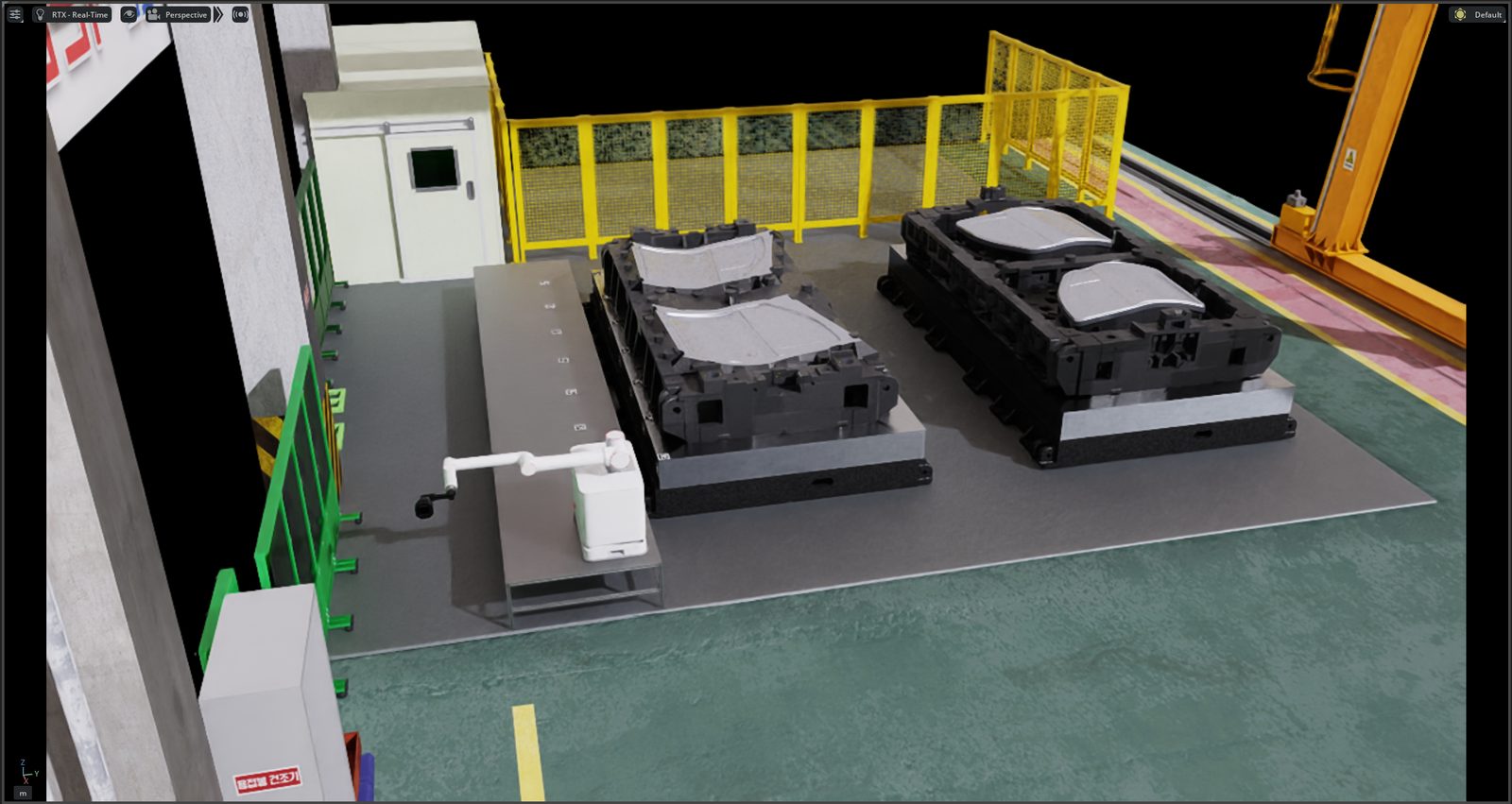 Digital twin of a press-die factory in Isaac Sim